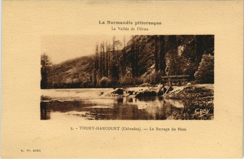 Carte postale ancienne Thury-Harcourt - Le Barrage du Hom