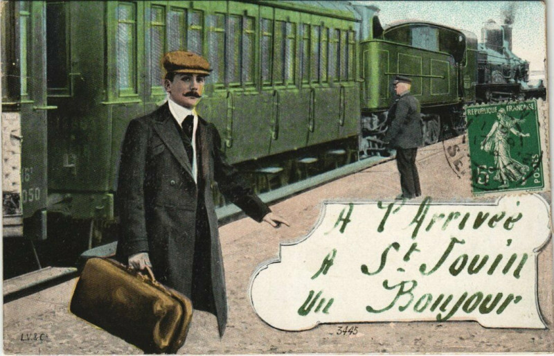 Carte postale ancienne A l'Arrivée a Saint-Jouin à Saint-Jouin