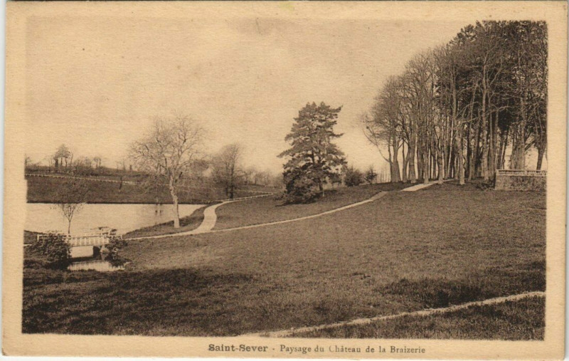 Carte postale ancienne Saint-Sever - Paysage du Chateau de la Braizeire