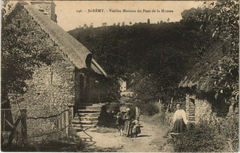 Carte postale ancienne Saint-Remy - Vieilles Maisons du Pont de la Mousse à Saint-Rémy