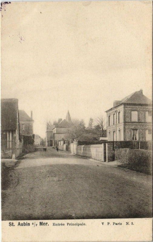 Carte postale ancienne Saint-Aubin - Entrée principale