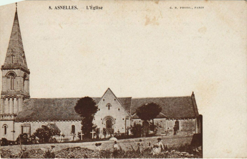 Carte postale ancienne Asnelles - L'Eglise à Asnelles