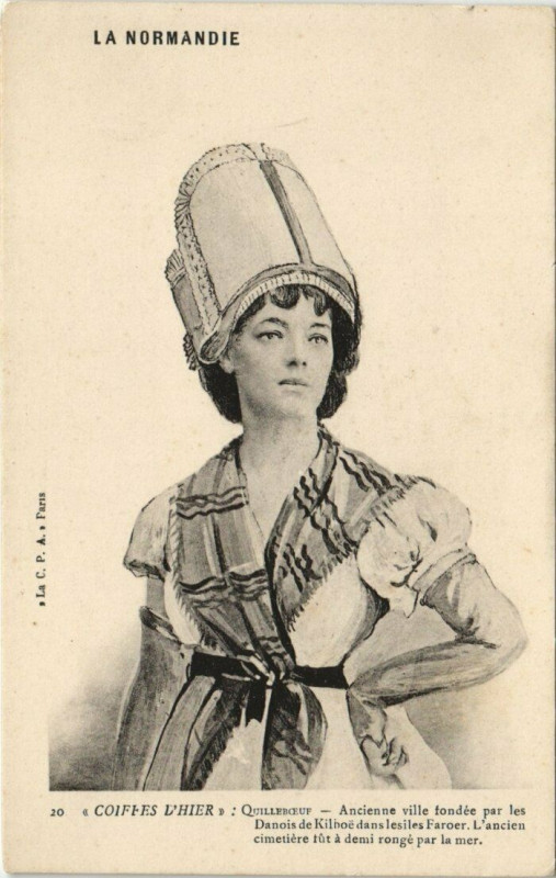 Carte postale ancienne Coiffes d'Hier Quilleboeuf