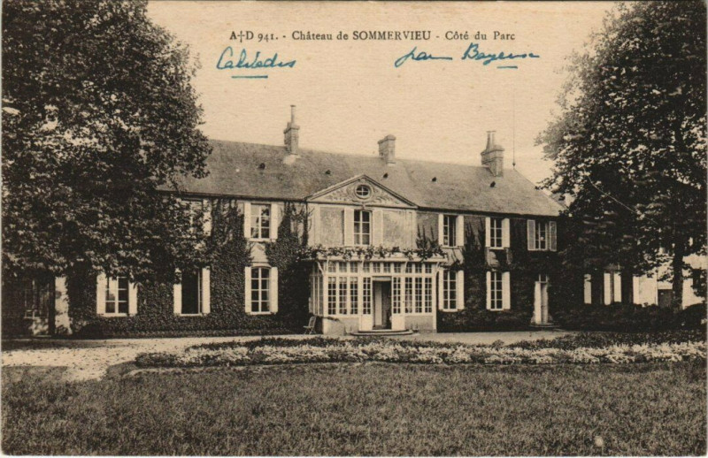 Carte postale ancienne Chateau de Sommervieu - Cote du Parc à Sommervieu