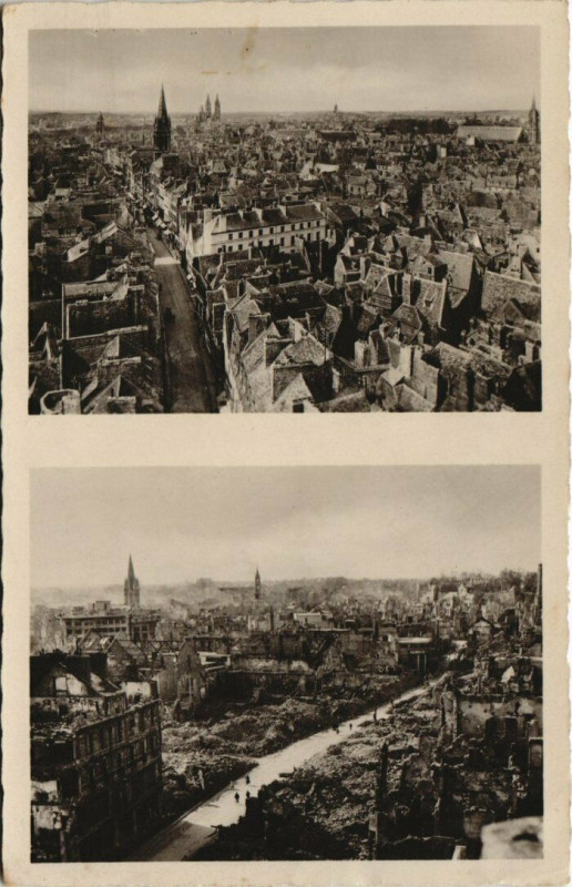 Carte postale ancienne Caen - Vue générale prise du Clocher Saint-Pierre à Caen