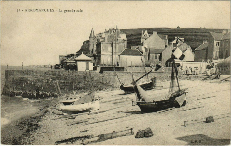 Carte postale ancienne Arromanches - La Grande cale