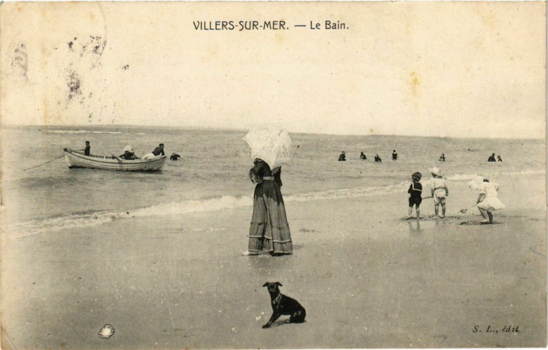Carte postale ancienne Villers-sur-Mer Le Bain à Villers-sur-Mer