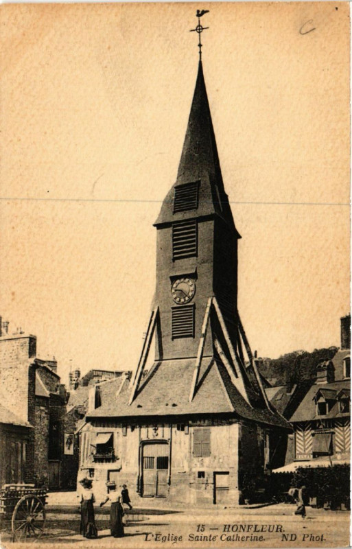Carte postale ancienne Honfleur - L'Eglise Sainte-Catherine à Honfleur