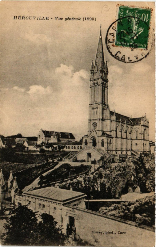 Carte postale ancienne Hérouville - Vue générale (1890)
