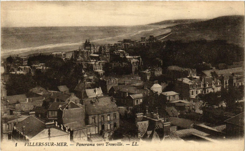 Carte postale ancienne Villers-sur-Mer - Panorama vers Trounville à Villers-sur-Mer