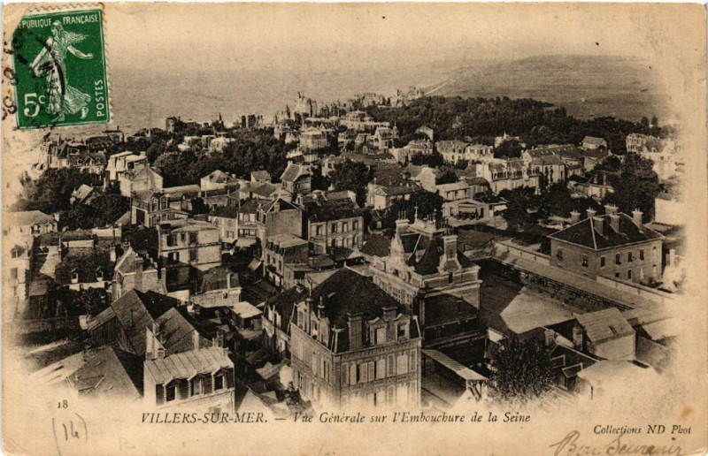 Carte postale ancienne Villers-sur-Mer - Vue Générale sue l'Embarchadére de la Seine à Villers-sur-Mer