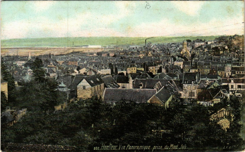 Carte postale ancienne Honfleur - Vue Panoramique prise du Mont Joli à Honfleur