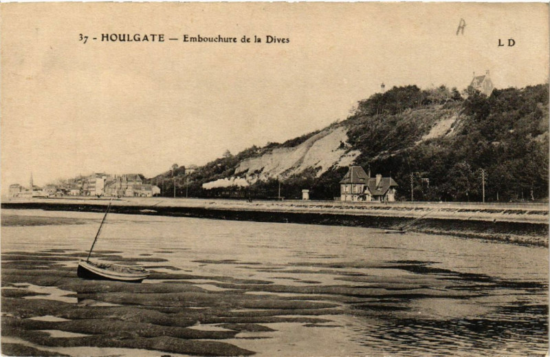 Carte postale ancienne Houlgate - Embouchure de la Dives à Houlgate