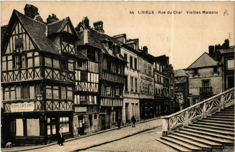 Carte postale ancienne Lisieux - Rue du Cher - Vieilles Maisons à Lisieux