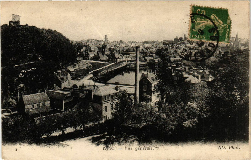 Carte postale ancienne Vire - Vue générale