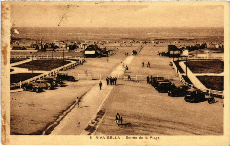 Carte postale ancienne Riva-Bella - Entrée de la Plage
