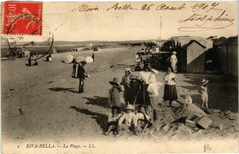 Carte postale ancienne Riva-Bella - La Plage