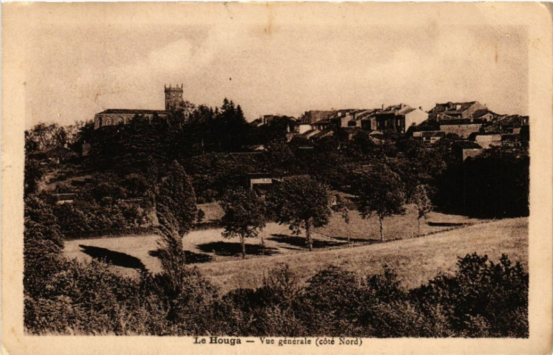 Carte postale ancienne Le Houga - Vue générale (coté Nord)