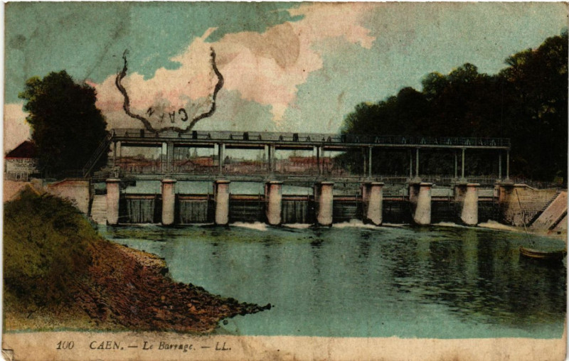 Carte postale ancienne Caen - Le Barrage à Caen