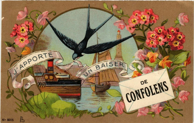 Carte postale ancienne J'Apporte un Baisier de Confolens