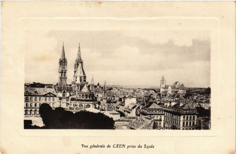 Carte postale ancienne Vue générale de Caen prise du Lycée à Caen