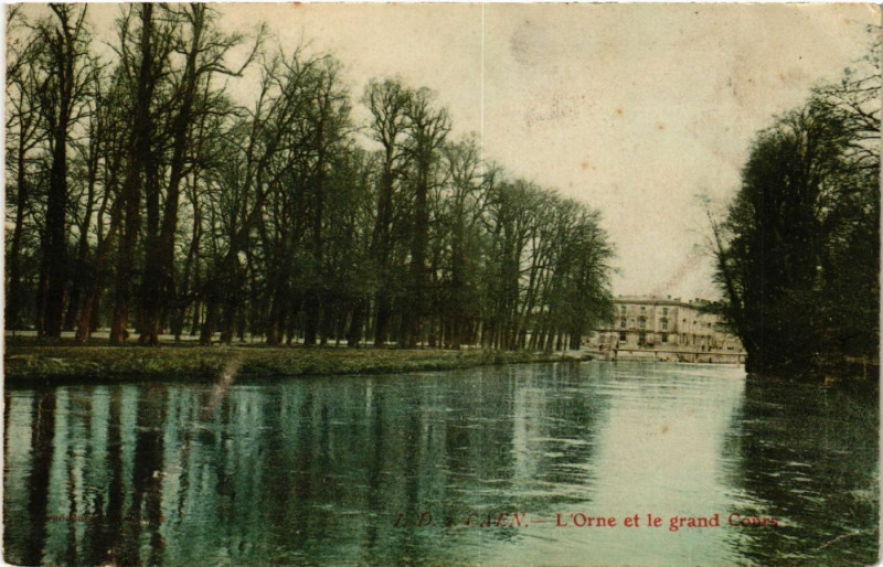 Carte postale ancienne Caen - L'Orne et le grand Cours à Caen