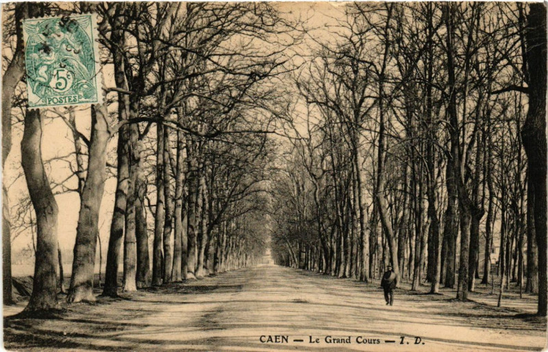 Carte postale ancienne Caen - Le Grand Cours à Caen