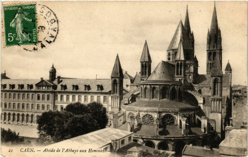 Carte postale ancienne Caen - Abside de l'Abbaye aux Hommes à Caen