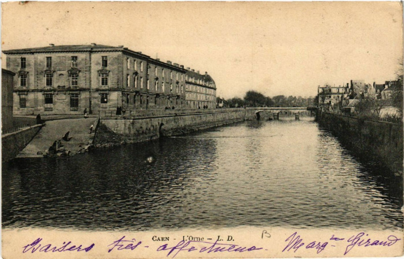 Carte postale ancienne Caen - L'Orne à Caen