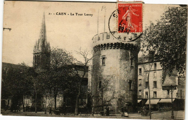 Carte postale ancienne Caen - La Tour Leroy à Caen