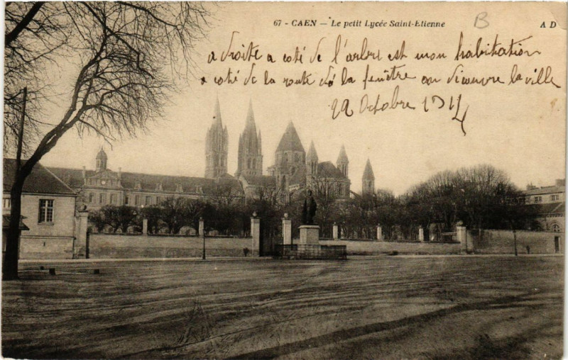 Carte postale ancienne Caen - Le petit Lycée Saint-Etienne à Caen