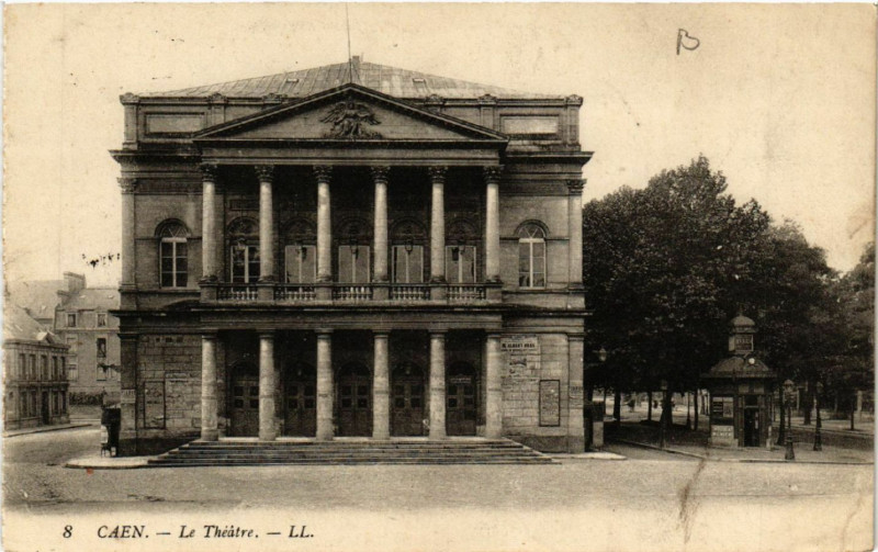 Carte postale ancienne Caen - Le Théatre à Caen