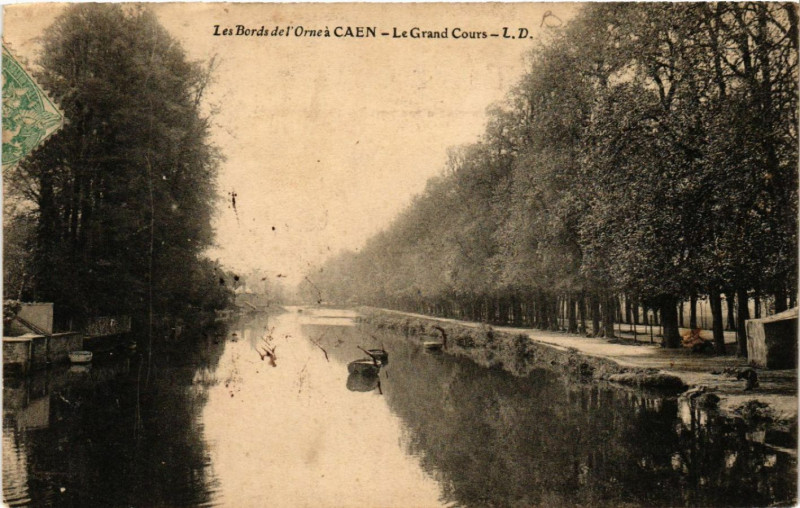 Carte postale ancienne Les Bords de L'Orne a Caen - Le Grand Cours à Caen