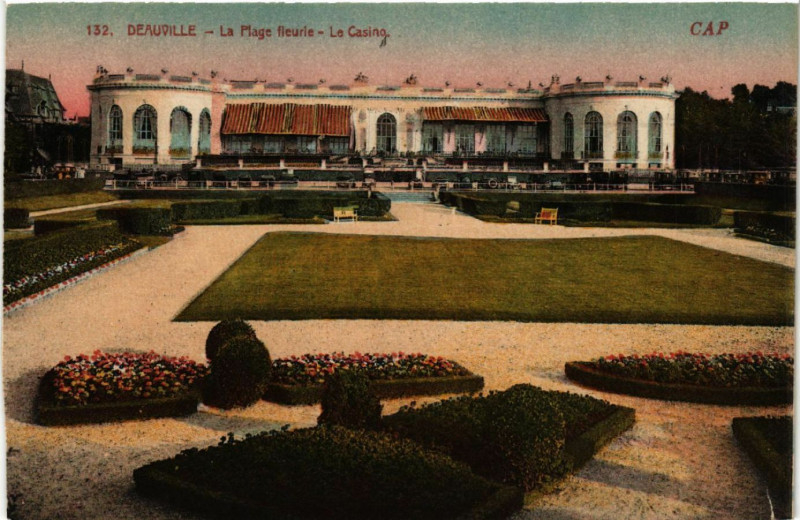 Carte postale ancienne Deauville - La Plage Fleurie - Le Casino à Deauville