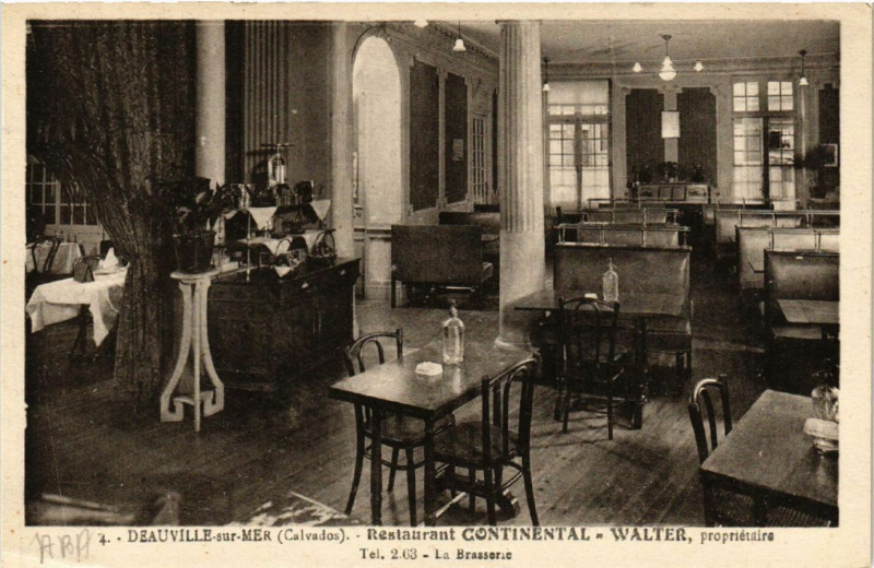 Carte postale ancienne Deauville - sur-Mer - Restaurant Continental - Walter... à Deauville