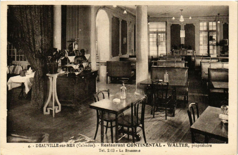 Carte postale ancienne Deauville - sur-Mer - Restaurant Continental - Walter... à Deauville