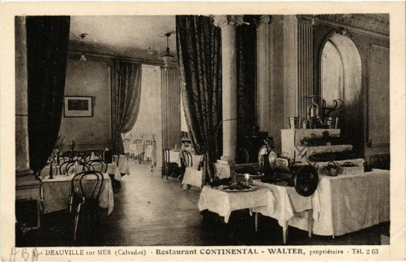 Carte postale ancienne Deauville - sur-Mer - Restaurant Continental - Walter... à Deauville