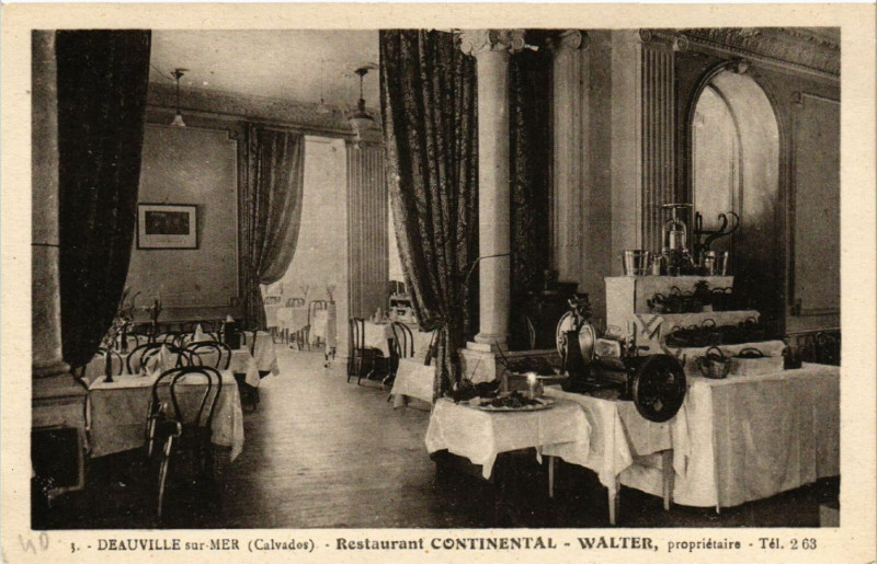 Carte postale ancienne Deauville - sur-Mer - Restaurant Continental - Walter à Deauville
