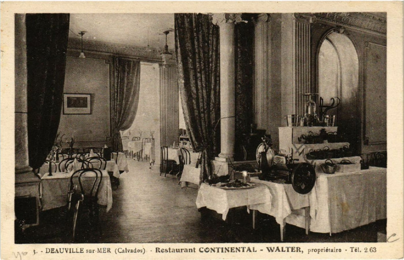 Carte postale ancienne Deauville - sur-Mer - Restaurant Continental - Walter à Deauville
