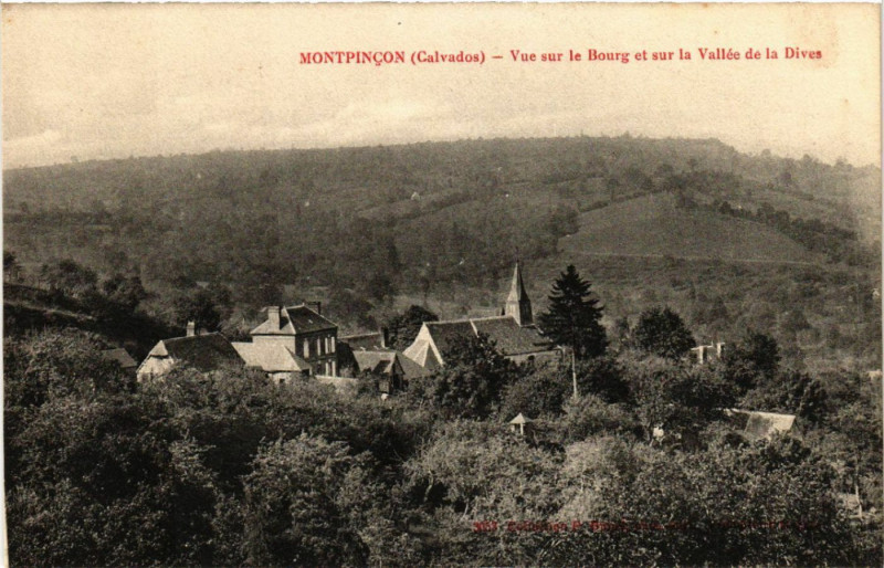 Carte postale ancienne Montpincon - Vue sur le Bourg et sur la Vallée