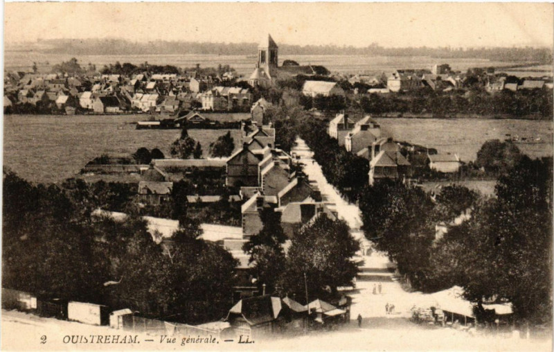 Carte postale ancienne Ouistreham - Vue générale à Ouistreham