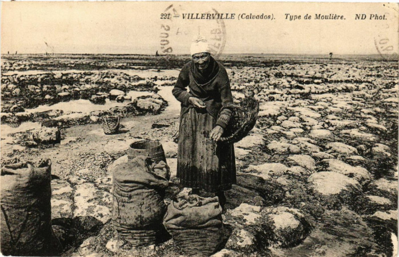 Carte postale ancienne Villerville - Type de Mouliere à Villerville
