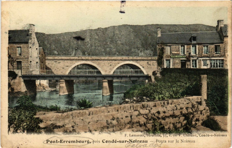 Carte postale ancienne Pont Errembourg pres Conde-sur-Noireau