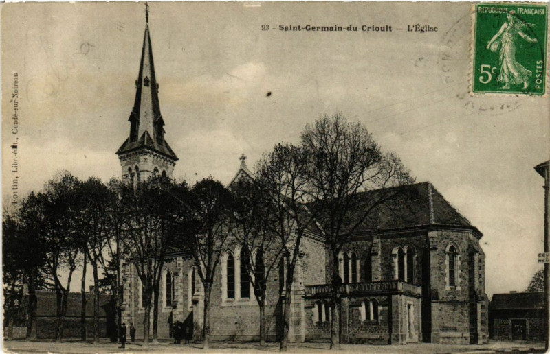 Carte postale ancienne Saint-Germain du Crioult - L'Eglise