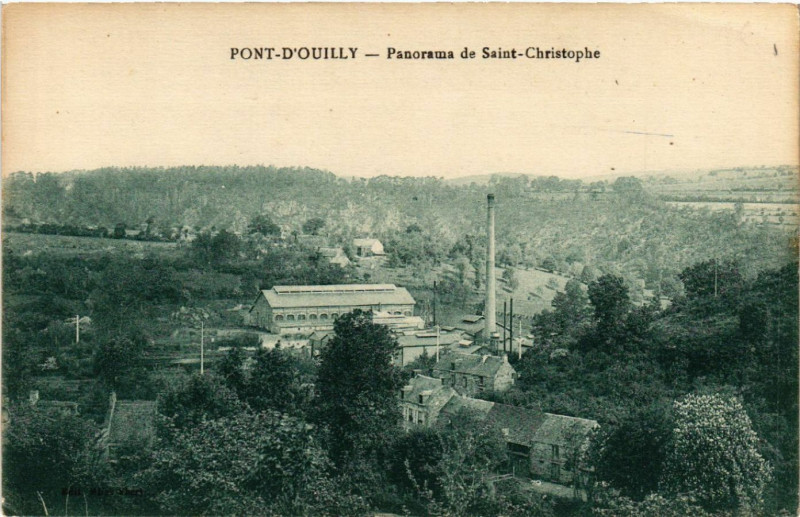 Carte postale ancienne Pont-d'Ouilly- Panorama de Saint-Christophe à Pont-d'Ouilly