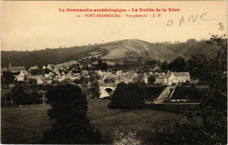Carte postale ancienne Pont Erambourg - Vue générale