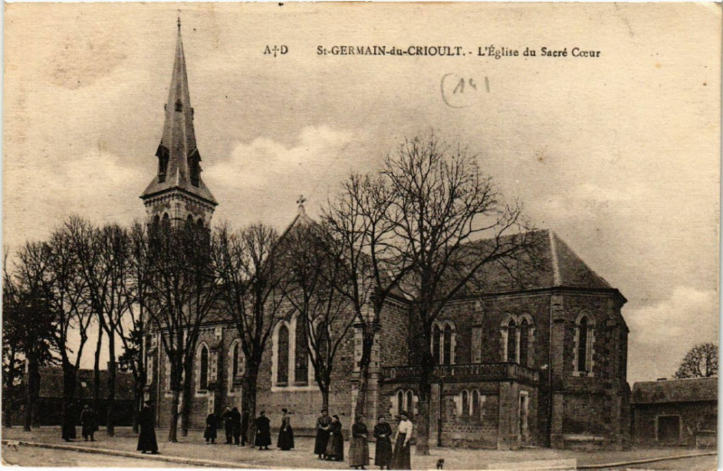Carte postale ancienne Saint-Germain du Crioult - L'Eglise