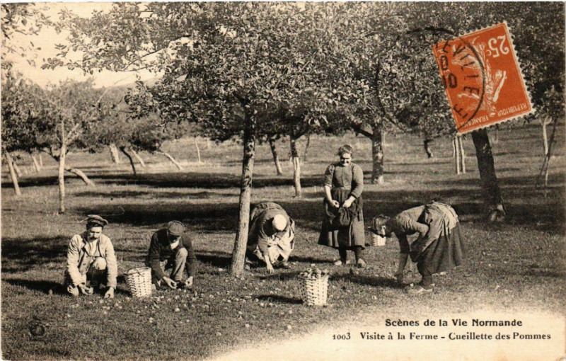 Carte postale ancienne Visite a la Ferme