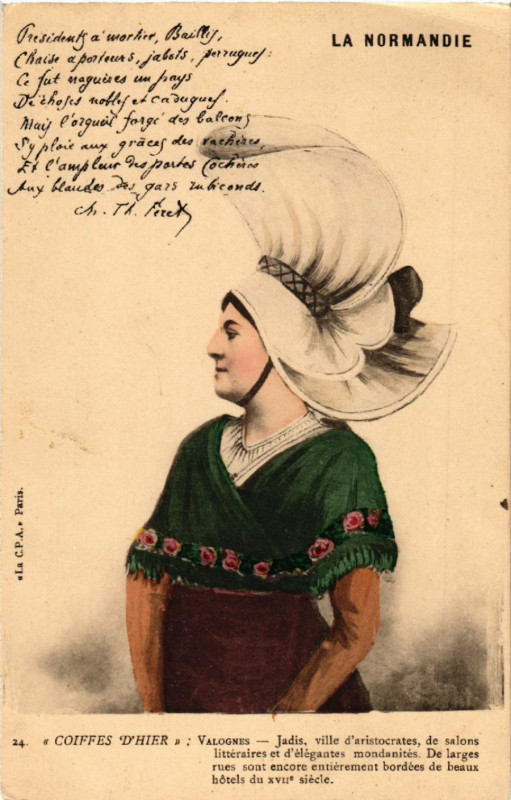 Carte postale ancienne La Normandie - Coiffes d'Hiver