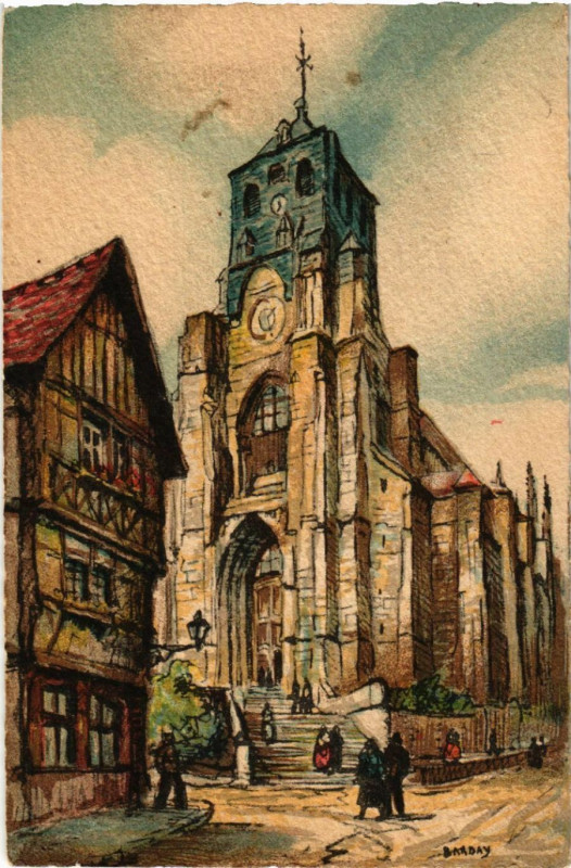 Carte postale ancienne Lisieux - L'Eglise Saint-Jacques à Lisieux